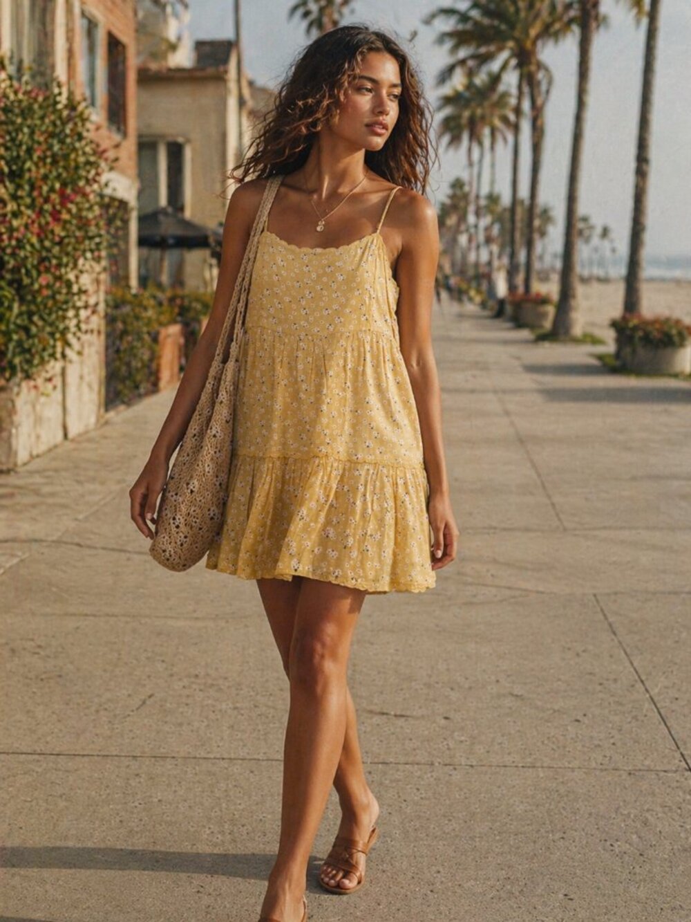 Aeropostale Women's Dress Size L Jr Floral Sundress Floral Tiered